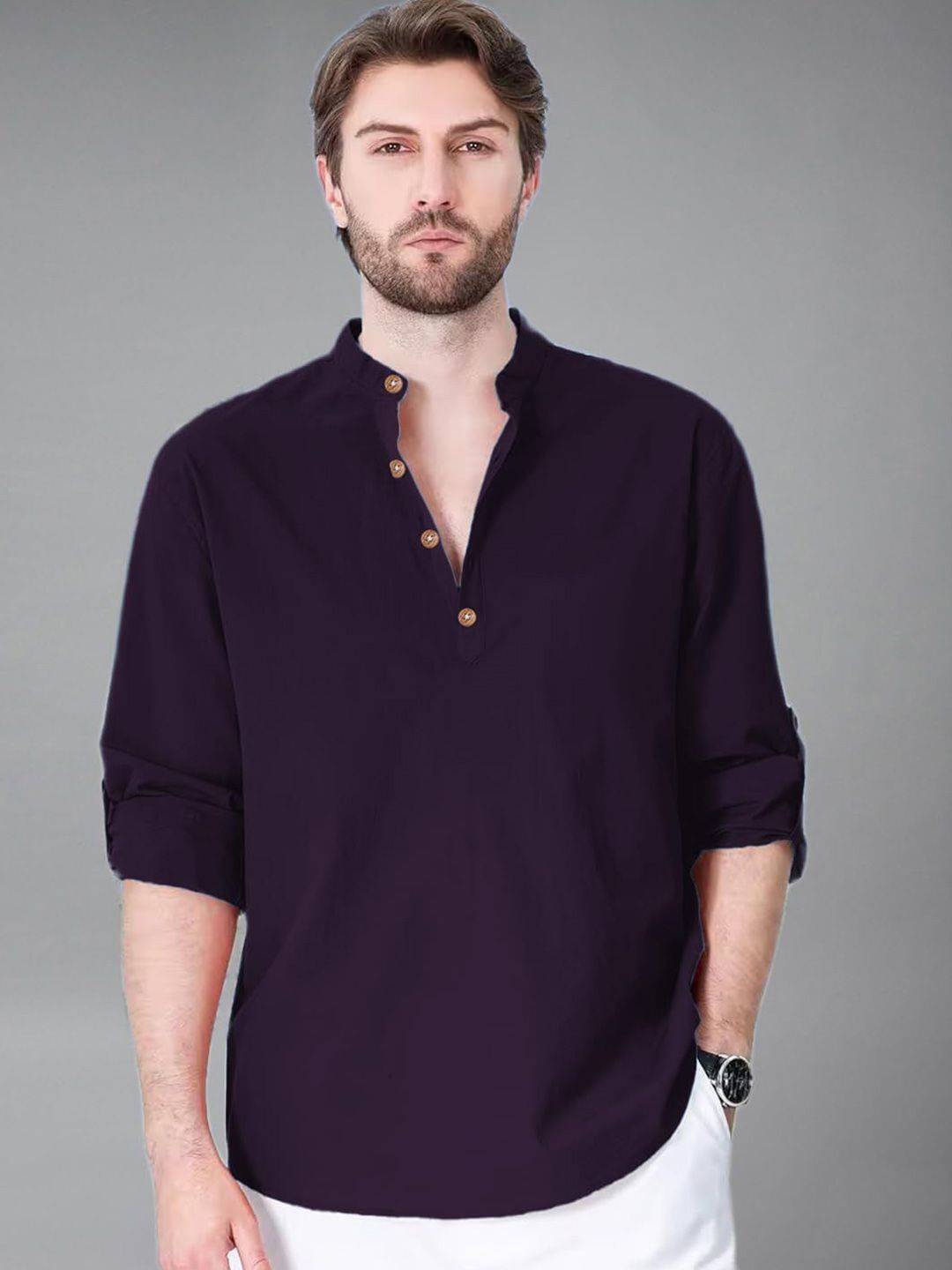 Vida Loca Men Solid Daily Cotton Straight Kurta-picture-25