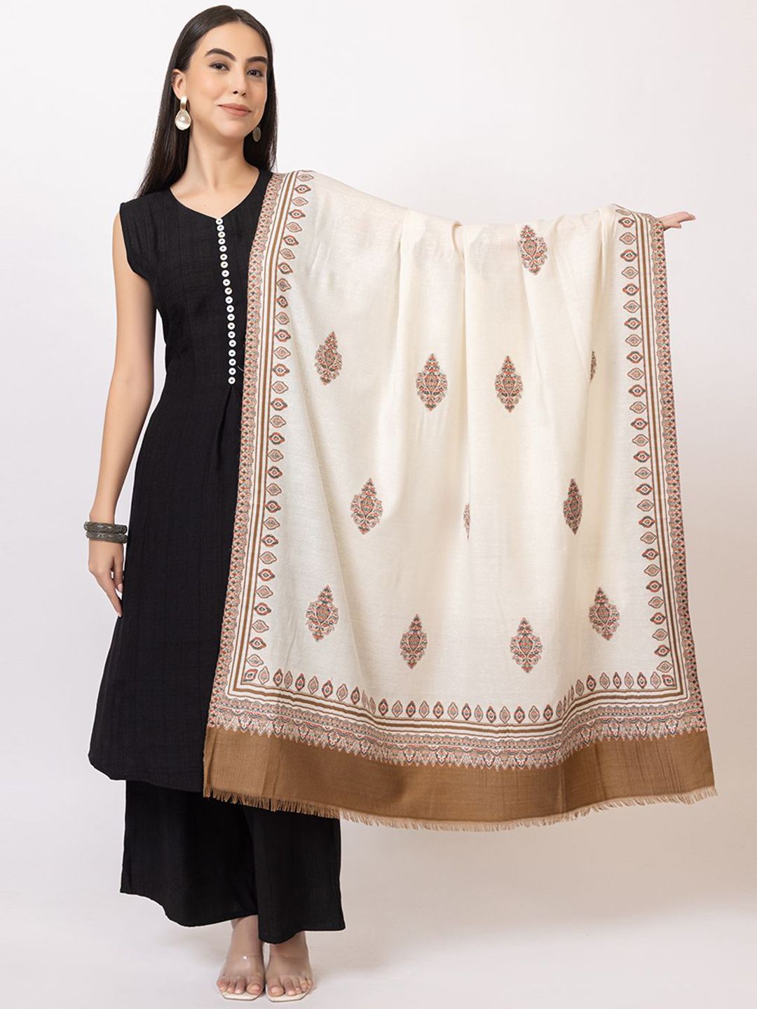 PYRO SPIRIT Women Abstract Woven Design Acrylic Shawl-image-11