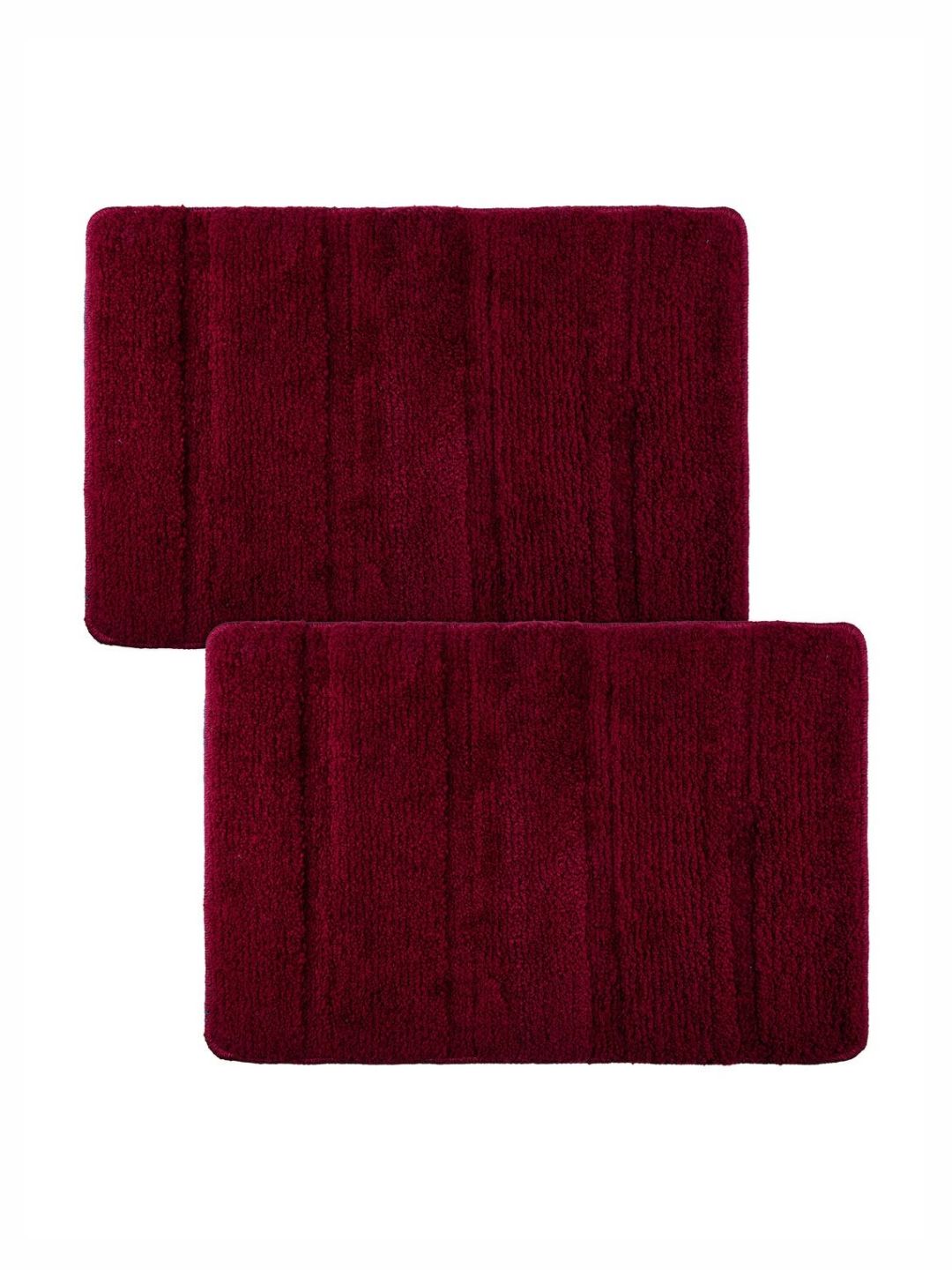 Aura Maroon 2 Pieces Big Lining Velvet Anti-Skid Doormats-picture-20