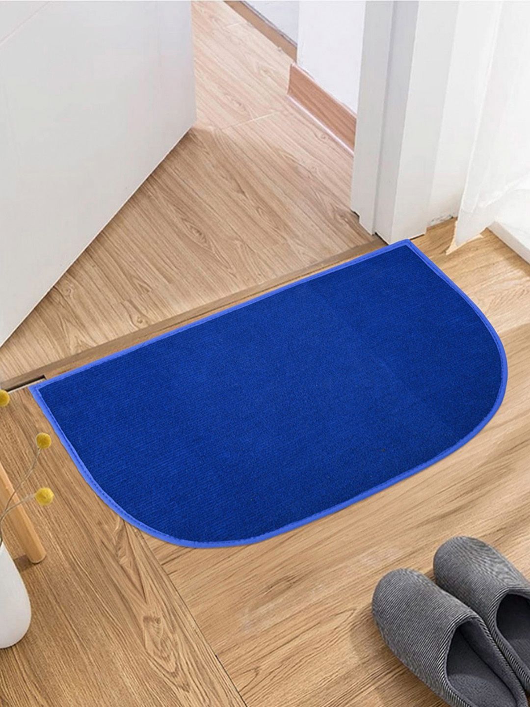 Aura Blue Woolen Anti-Skid Doormat-image-7