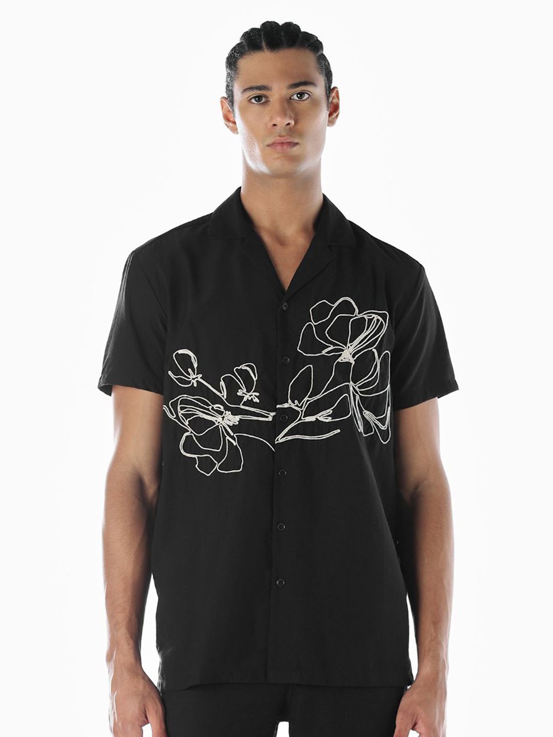 Jack & Jones Men Floral Printed Cuban Collar Casual Shirt-picture-38