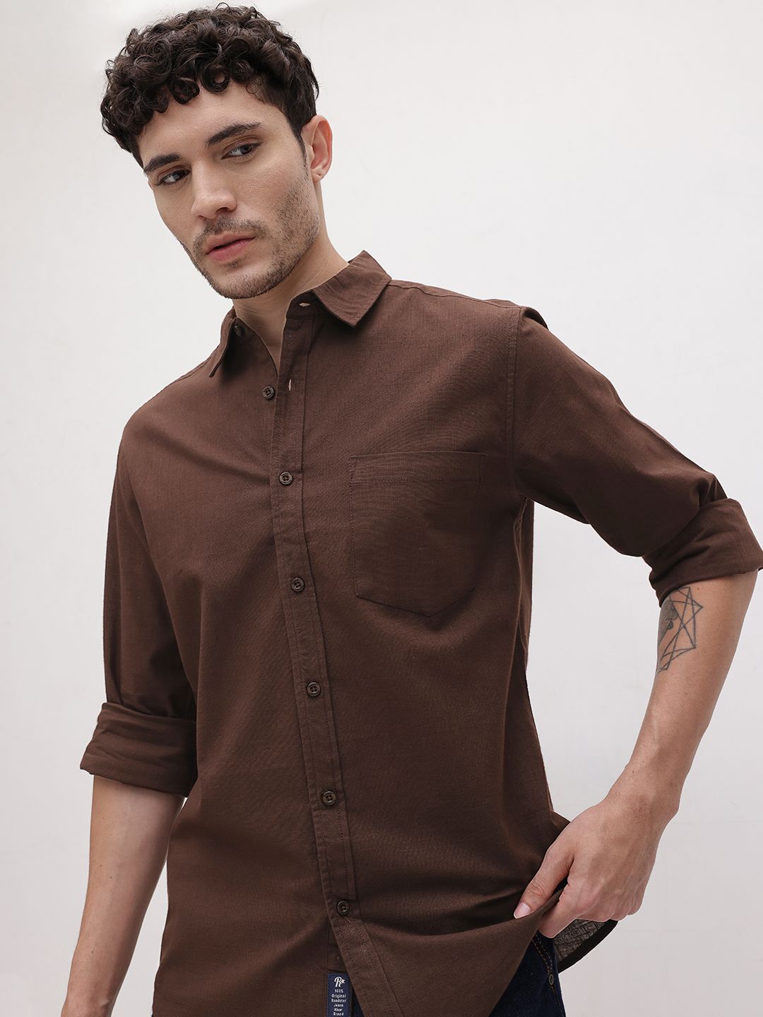 The Roadster Life Co. Spread Collar Pure Cotton Casual Shirt-picture-53