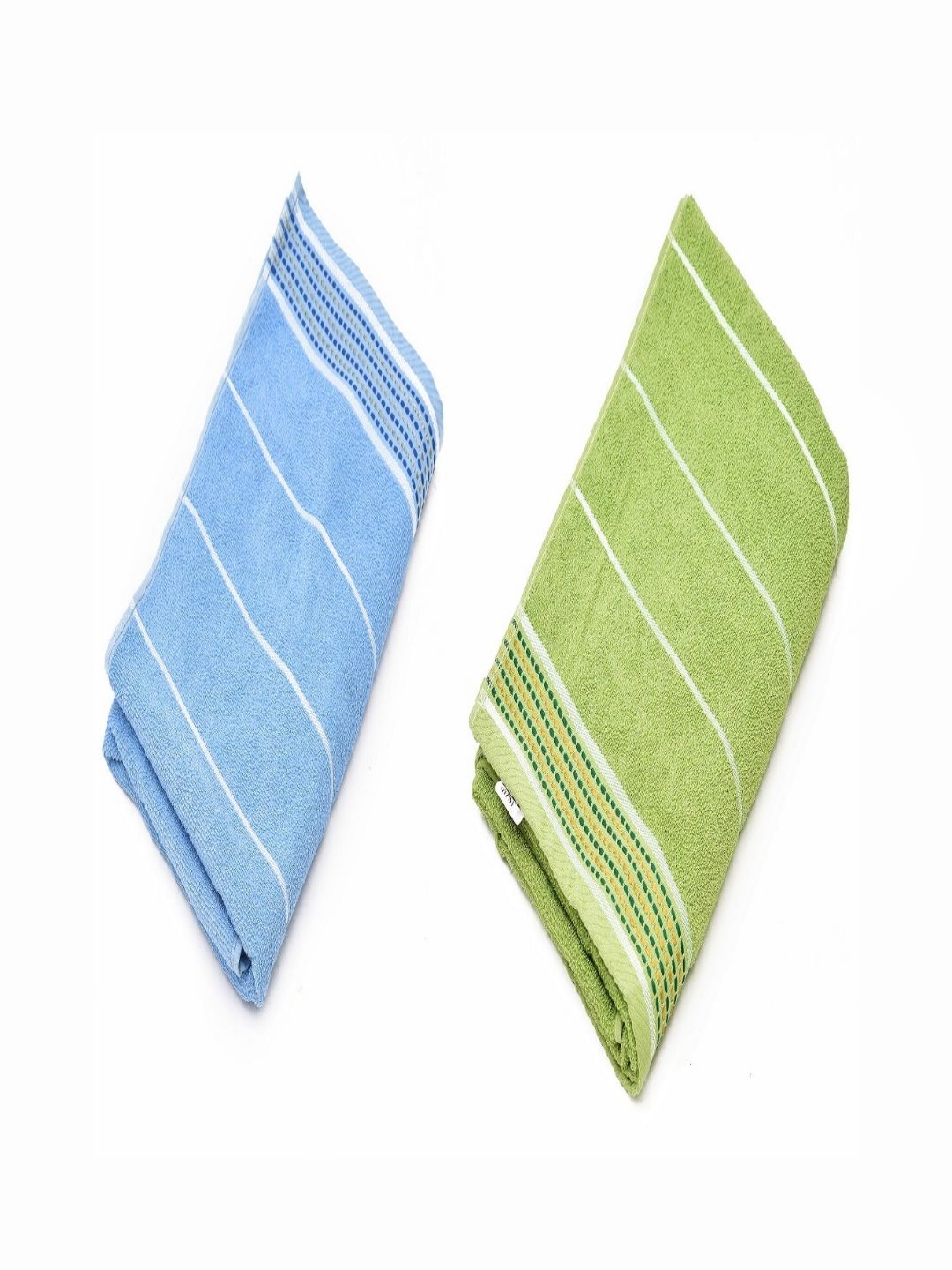 RRC Blue & Green 2 Pieces Striped 500 GSM Cotton Towel Set-picture-10