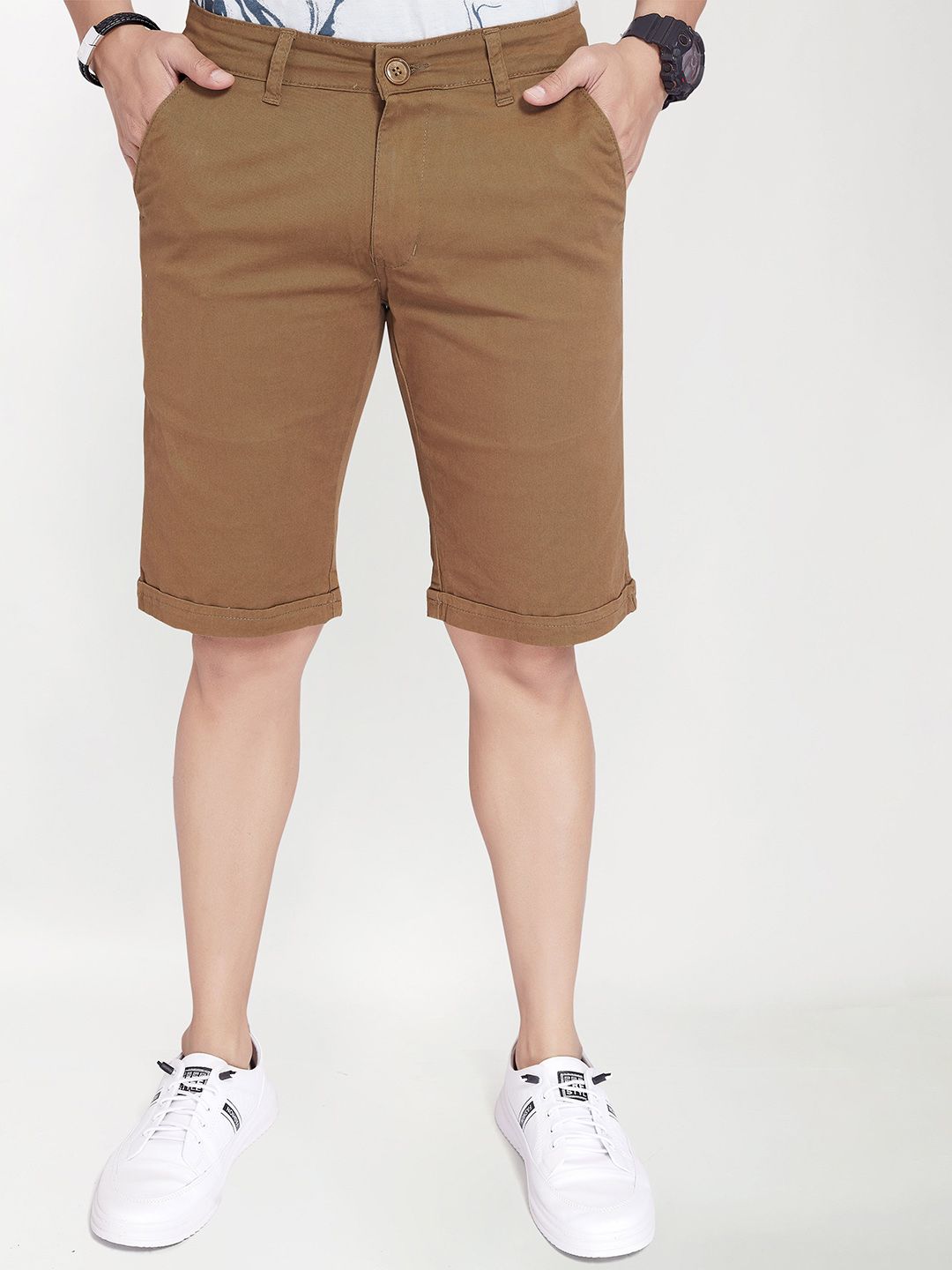 THE BEETEL HOUSE Men Slim Fit Cotton Chino Shorts-picture-28