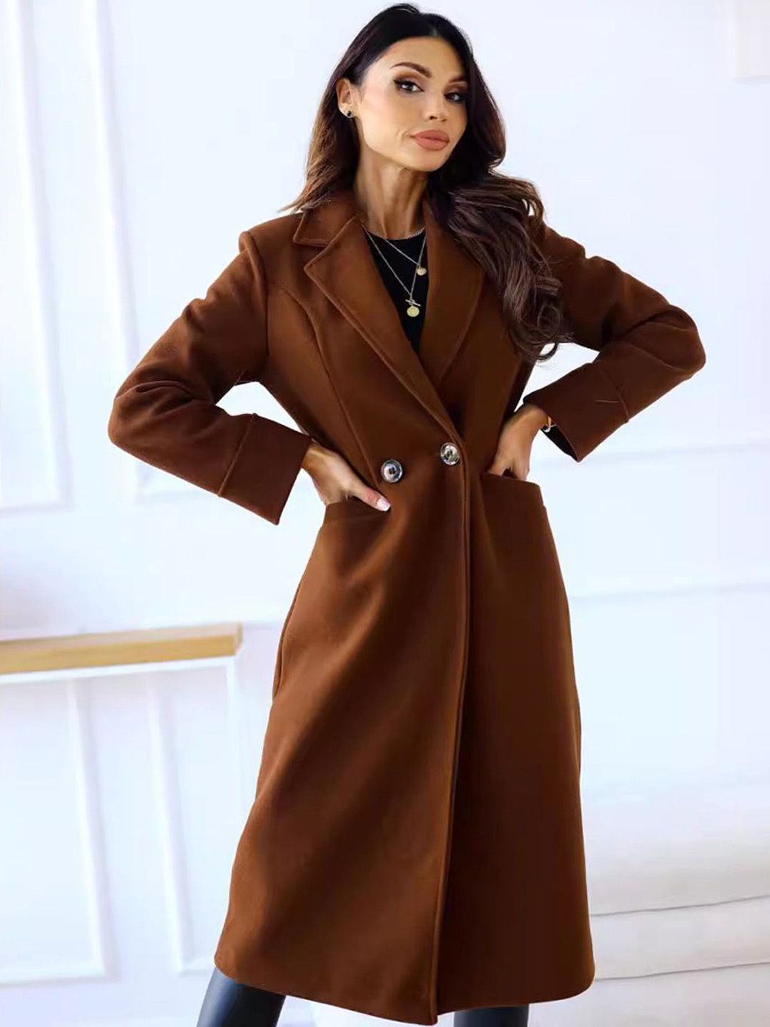 bebe Women Spread Collar Long Sleeves Coats-image-3