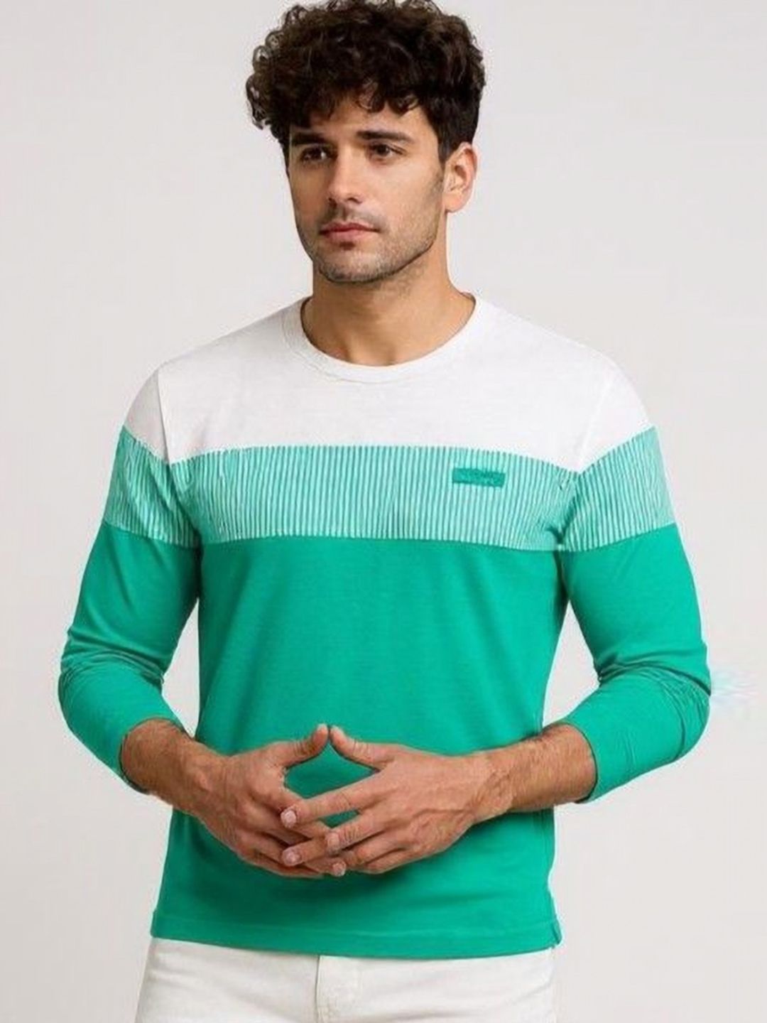 AUTNA Men Colourblocked Round Neck Sweatshirt-picture-37