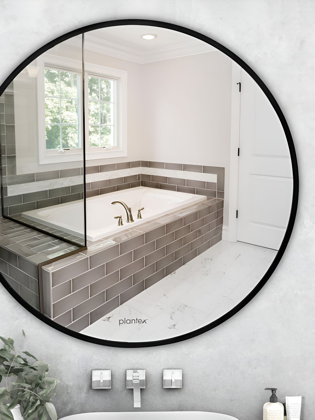 Plantex White Circular Shape Glass Mirror-picture-12