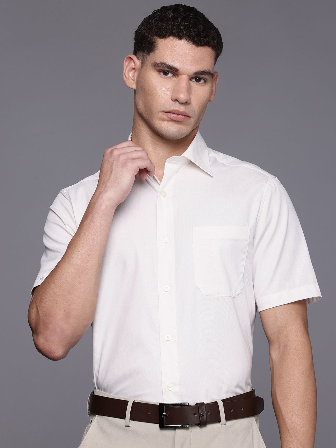 Louis Philippe Pure Cotton Classic Fit Formal Shirt-picture-32