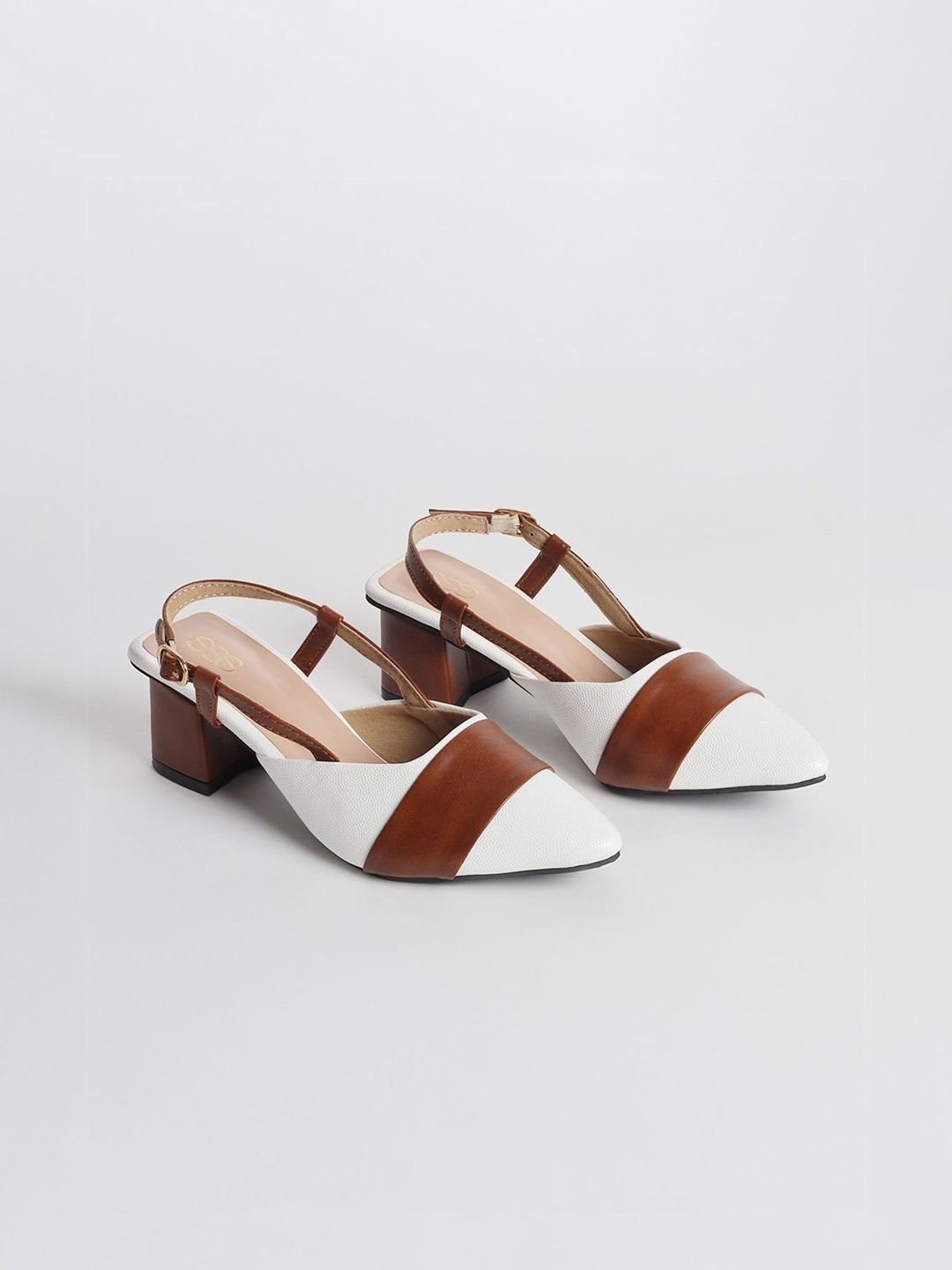 Street Style Store Women Colourblocked Block Mules With Buckles-picture-22