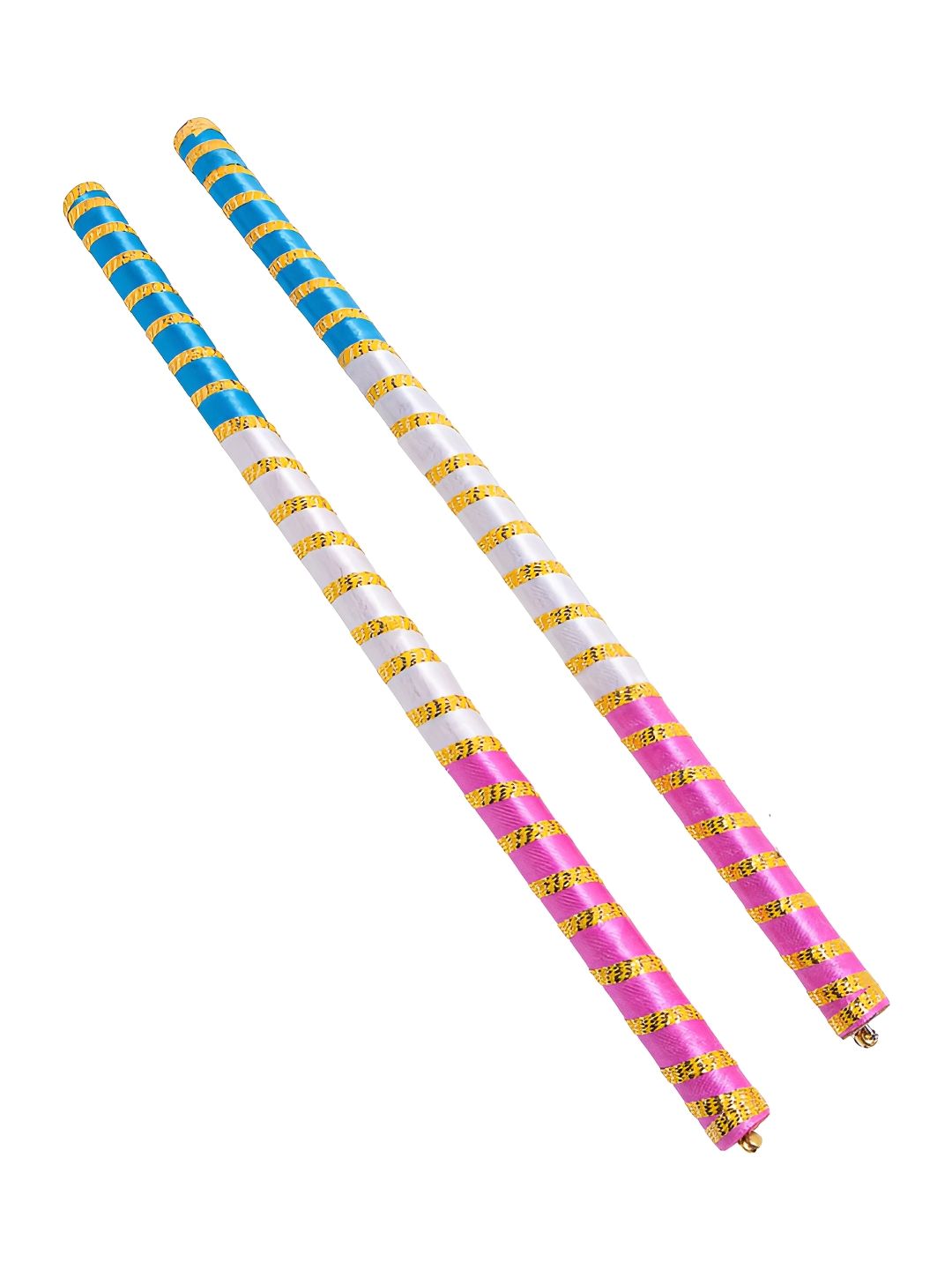 Golden Peacock 2 Pieces Blue & White Decorative Dandiya Sticks-picture-6