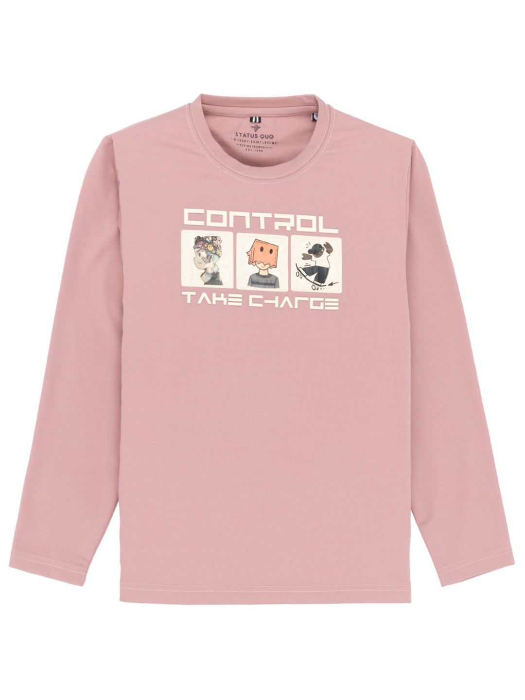 Status Quo Boys Graphic Printed Round Neck T-shirt-picture-29