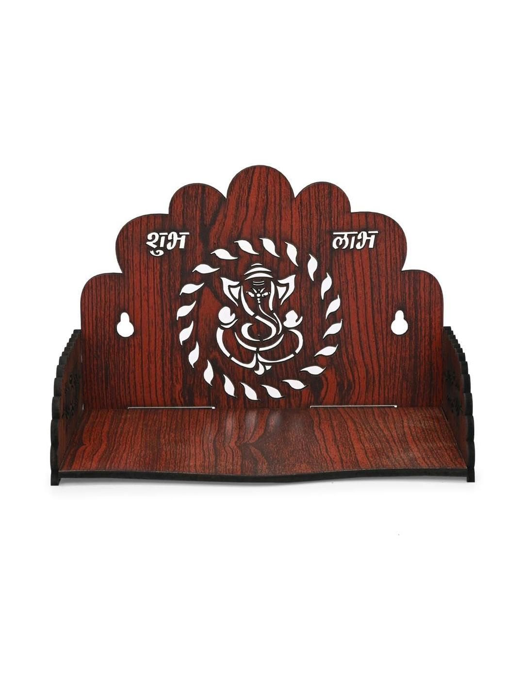 SOMIL Brown Textured Wooden Home Temple-image-47