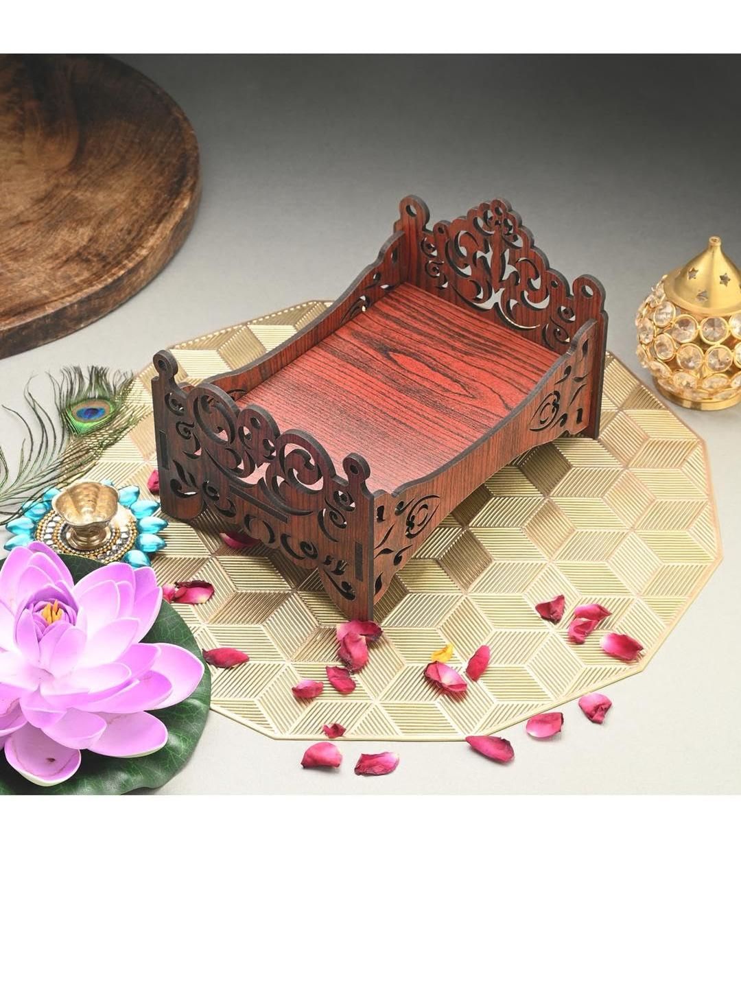 SOMIL Wooden Without Storage Krishna Palang-image-33