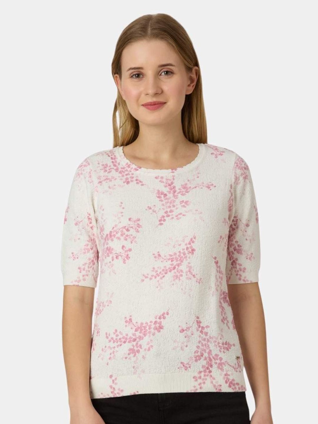 Pepe Jeans Women Solid Floral Printed Sweater-picture-27