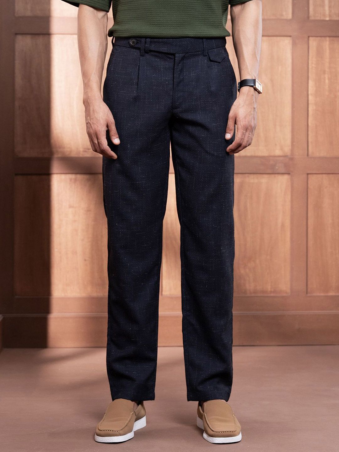 Andamen Men Casual Dobby Cotton Regular Trouser-picture-24