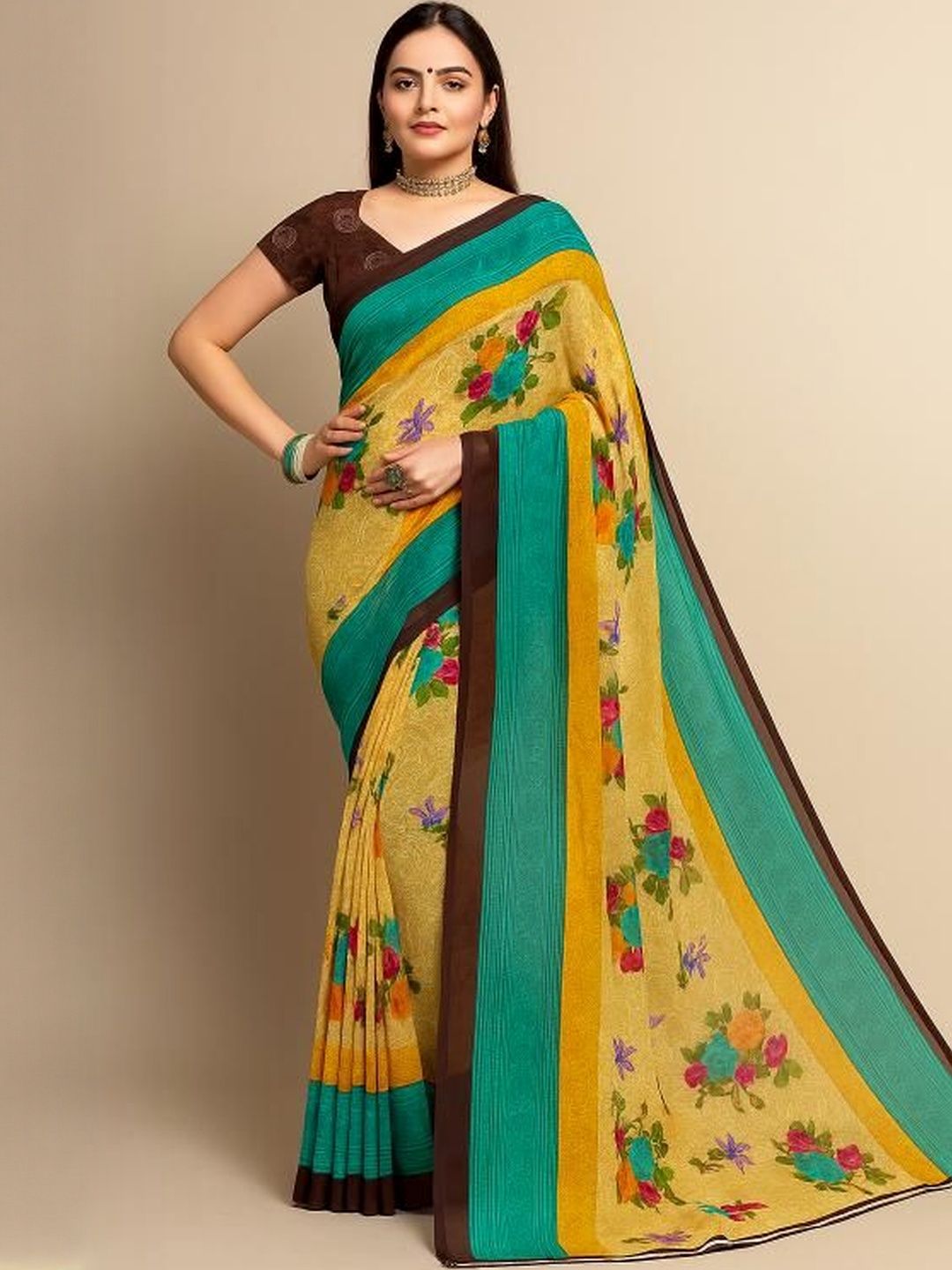 Moda Rapido Women Pure Georgette Saree With Blouse Piece-picture-41