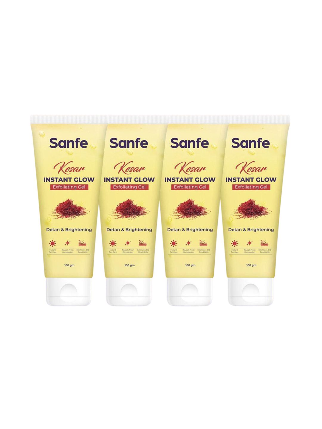 Sanfe Set Of 4 Kesar Instant Glow Exfoliating Gel - 100 g Each-picture-35
