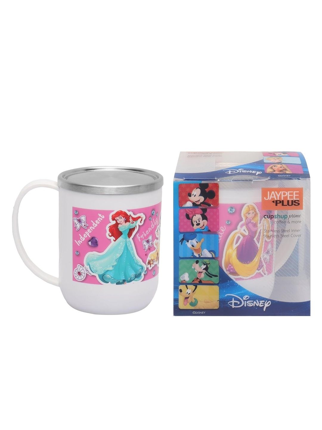 JAYPEE PLUS White & Multicoloured Printed Stainless Steel Glossy Mug-picture-31