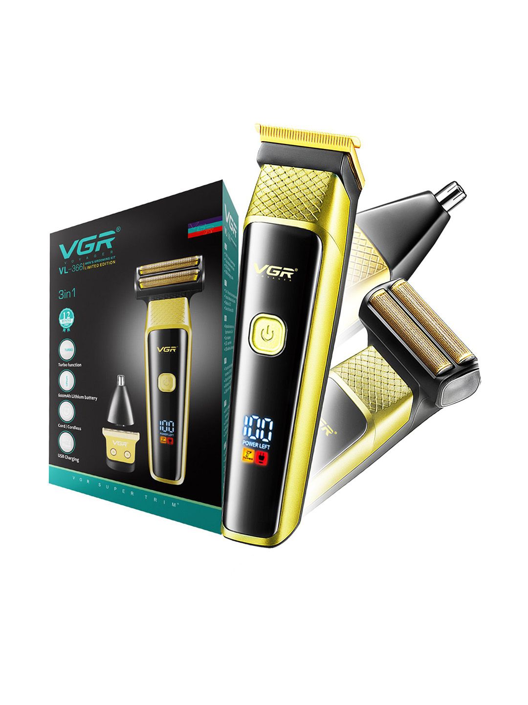 VGR VL-366 Limited Edition 3-In-1 Trimmer- Gold-picture-36