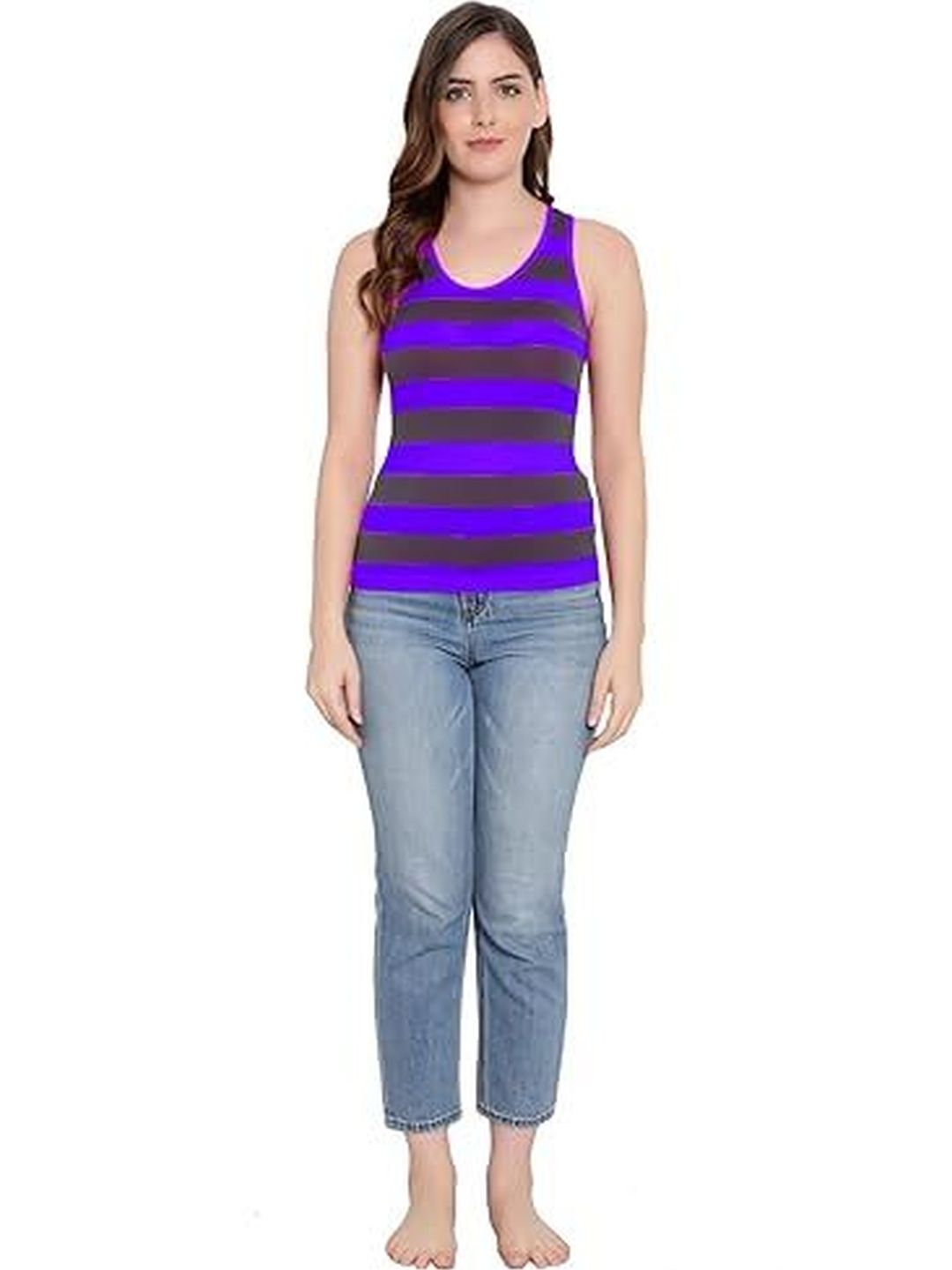 Eleg & Stilance Striped Cotton Tank Top-picture-22