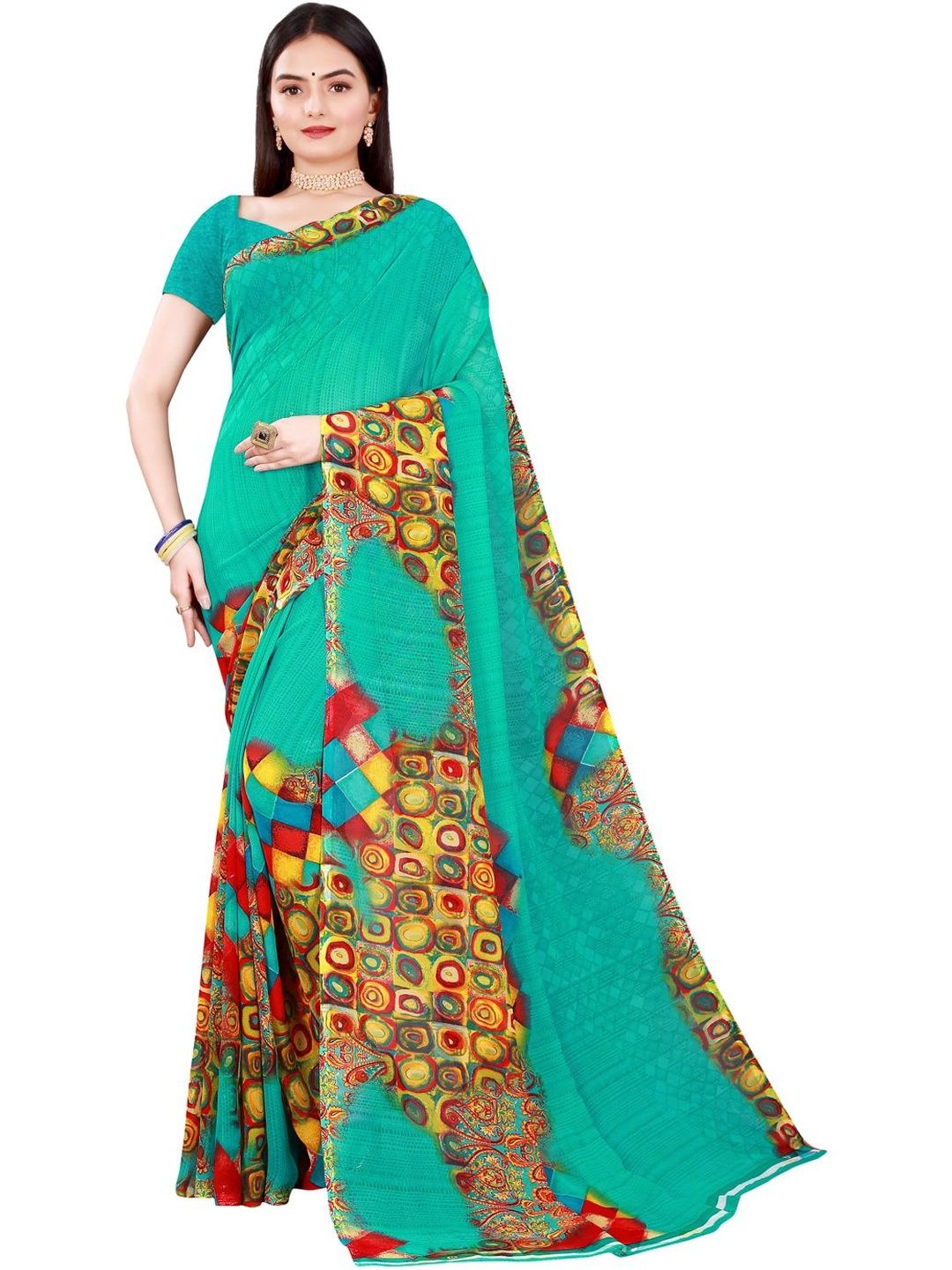 Moda Rapido Abstract Printed Pure Georgette Saree-picture-56