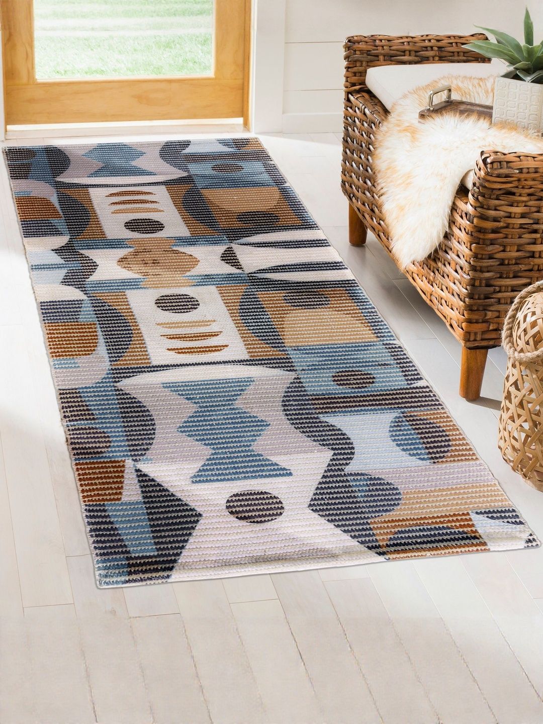 Homzz Blue Printed Non-Slip Floor Mats & Dhurries-image-18