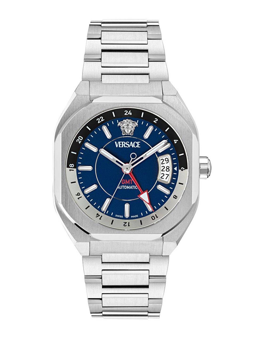 Versace V-Contempo Gmt Men Stainless Steel Bracelet Style Straps Analogue Watch VE0I00225-image-47