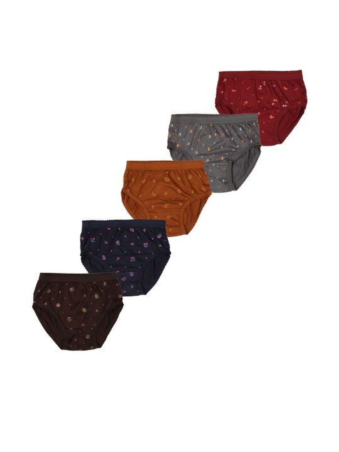 VIRUKSHAM Pack Of 5 Women Multicolored Floral Printed Cotton Briefs-picture-23