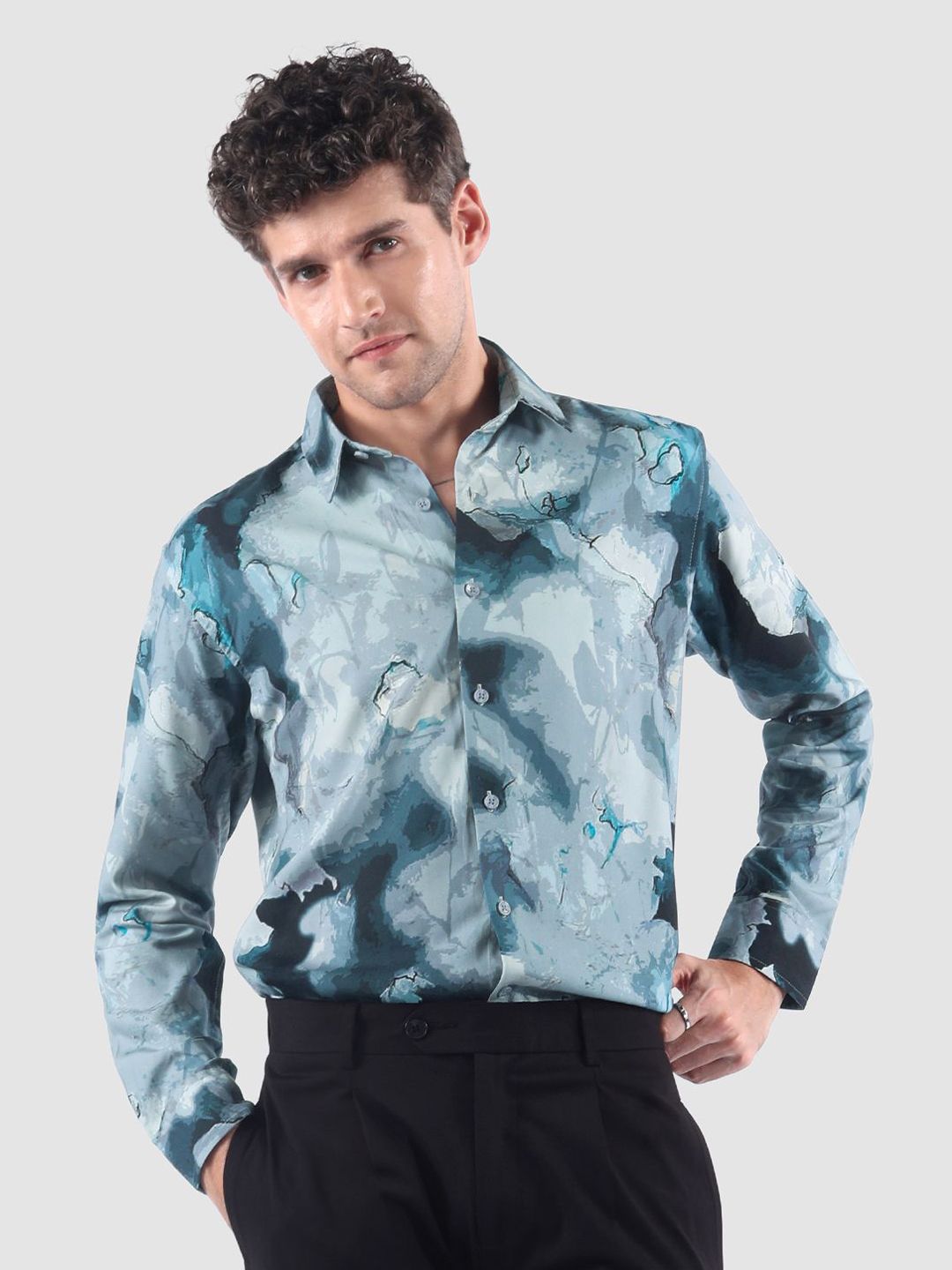 Beyoung Men Original Marble Printed Casual Shirt-picture-38