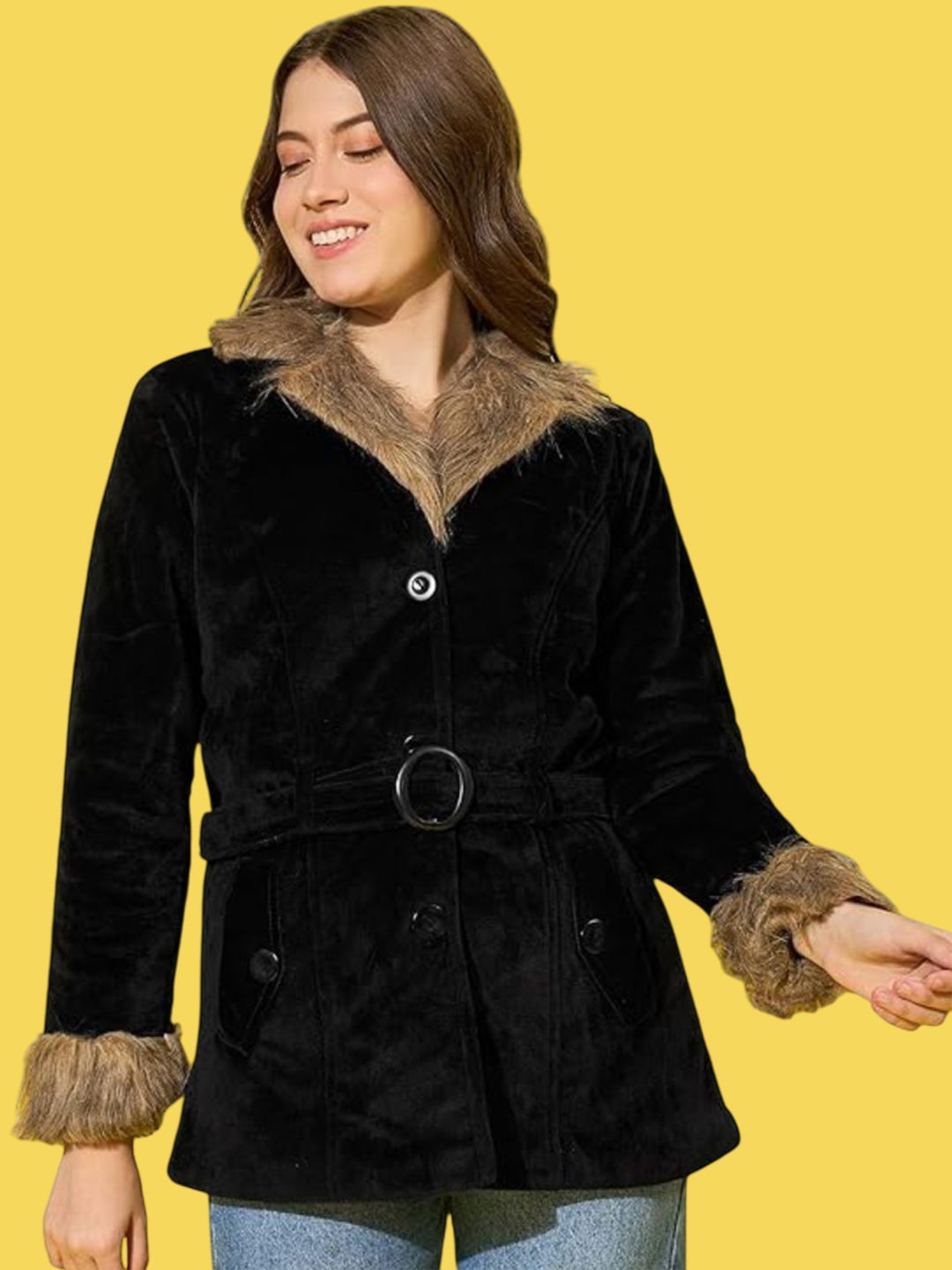 ORIEX THE ORIGINAL FASHION Spread Collar Fur Coats-picture-10