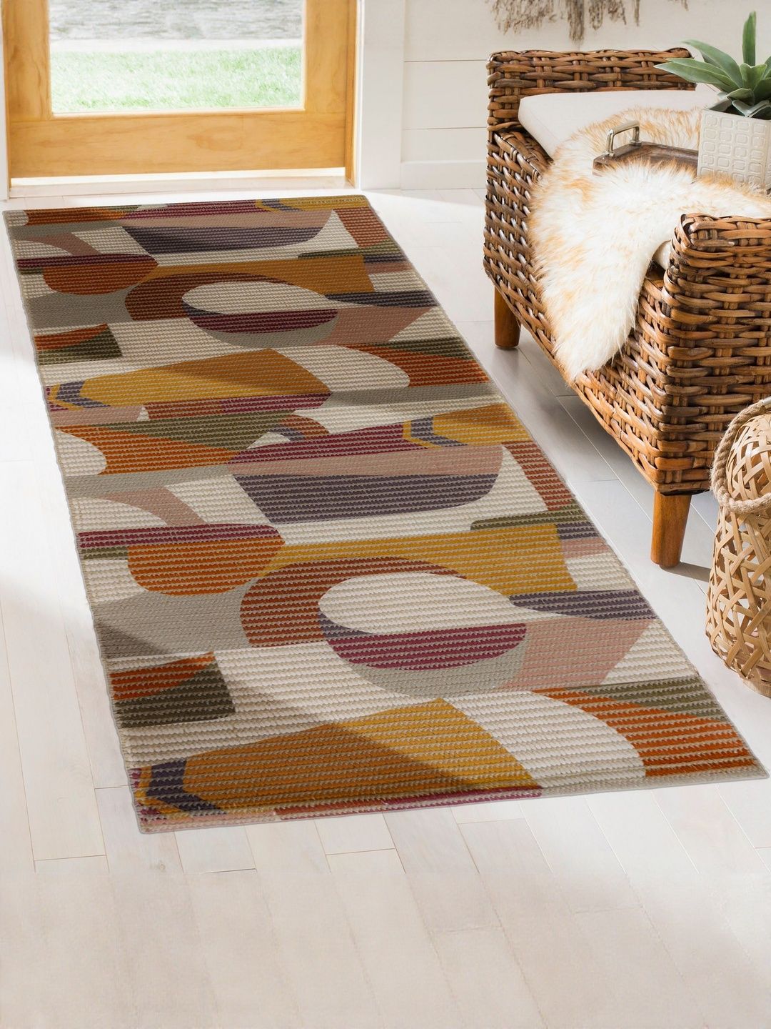 Homzz Multicolored Rectangular Printed Cotton Runner Floor Mats & Dhurries-image-6