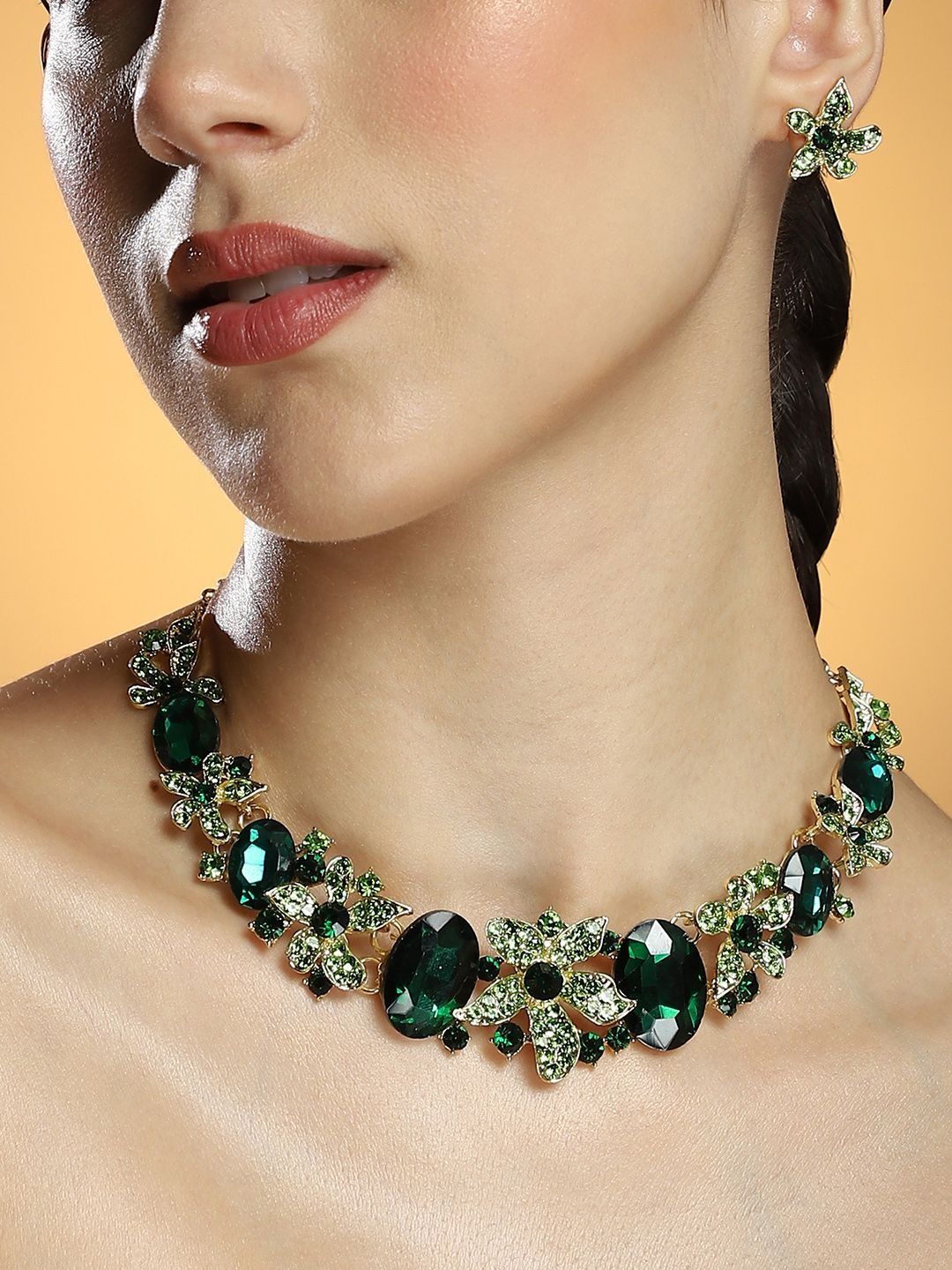 SOHI Gold-Plated Artificial Stones Studded Jewellery set-image-26