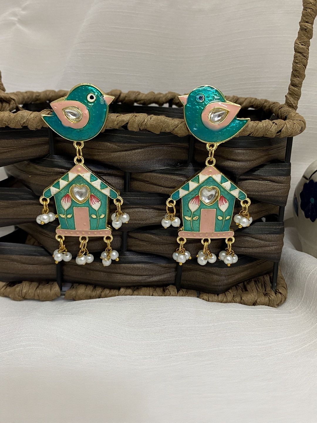 Fashion Theme Women Sparrow House Design Ethnic Drop Earrings-picture-35