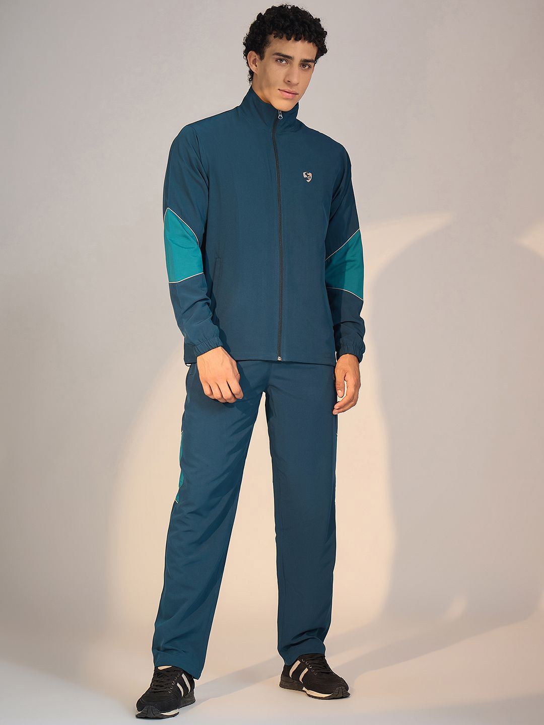 SG Solid Polo Collar Knitted Tracksuit Set-image-7