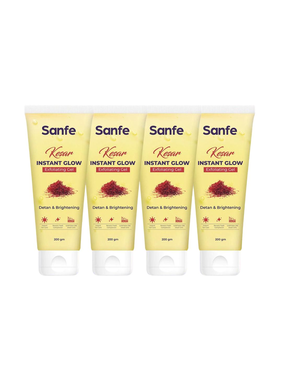 Sanfe Set Of 4 Kesar Instant Glow Exfoliating Gel - 200 g Each-image-42