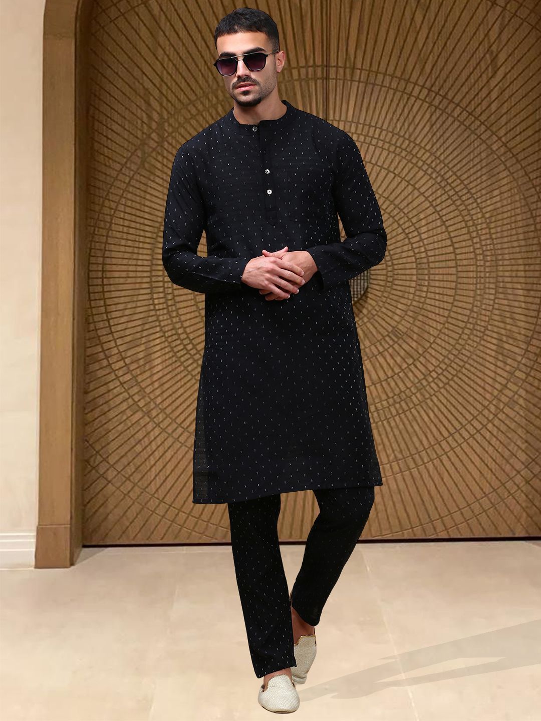 WHITE HEART Men Ethnic Motifs Kurta-picture-23