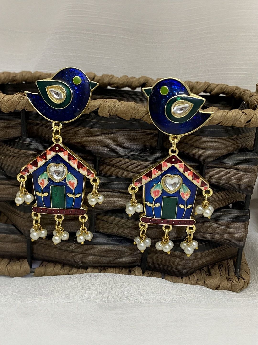 Fashion Theme Women Gold-Plated Brass Jhumkas-picture-32