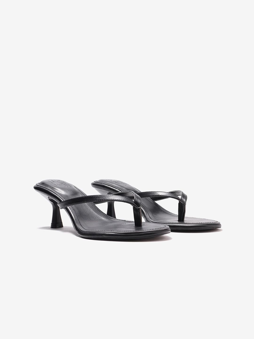 Pair ie Tales Leather Kitten Heeled Sandals-image-16