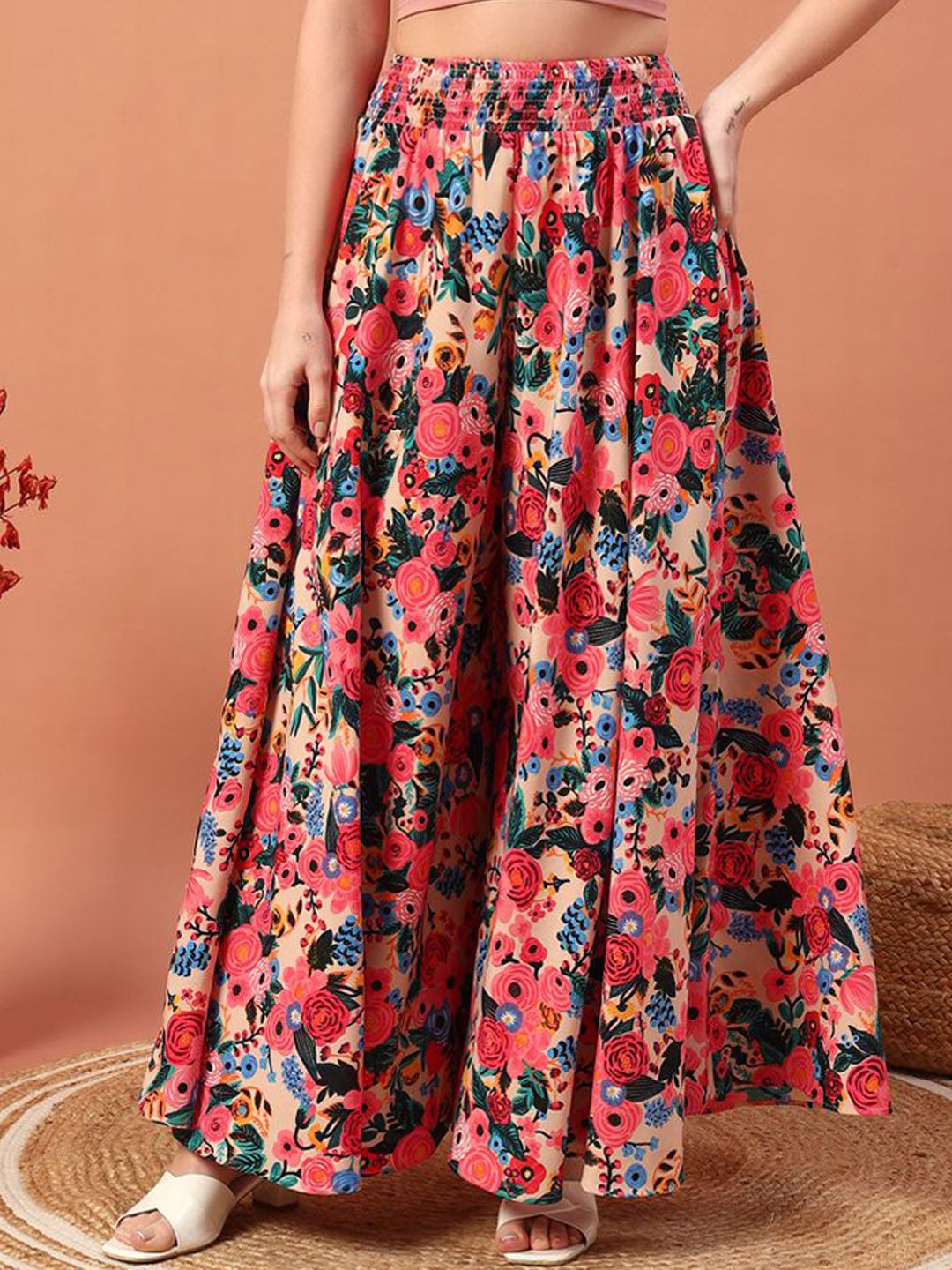 ZWERLON Floral Printed Flared Maxi Skirt-picture-21