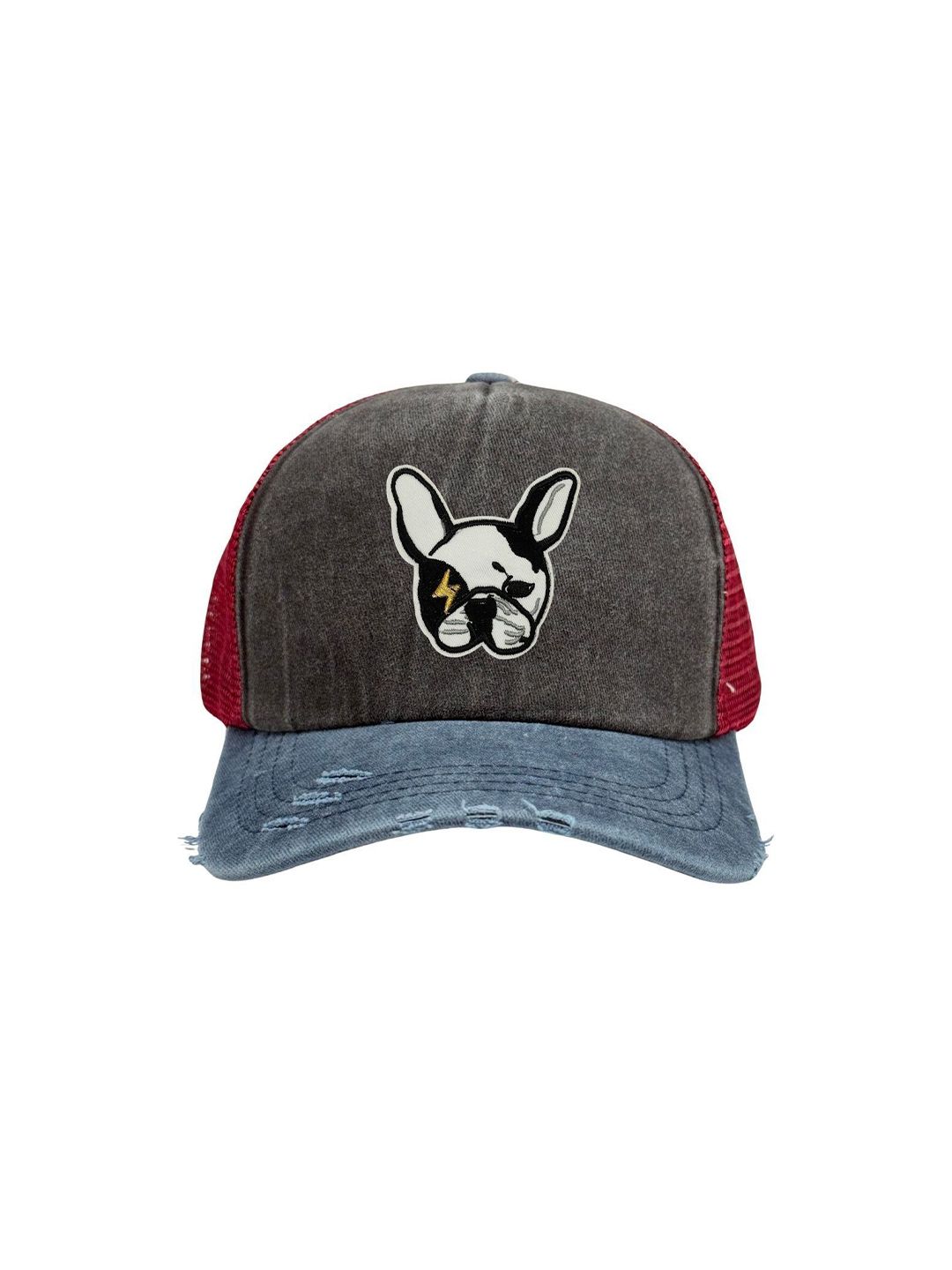 The Tie Hub Unisex Pitbull Dog Face Logo Embroidered Trucker Baseball Cap-picture-14