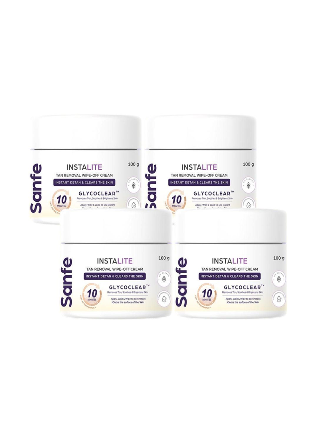 Sanfe Set Of 4 Instalite Wipe Off Detan Body Cream- 100 g Each-image-8
