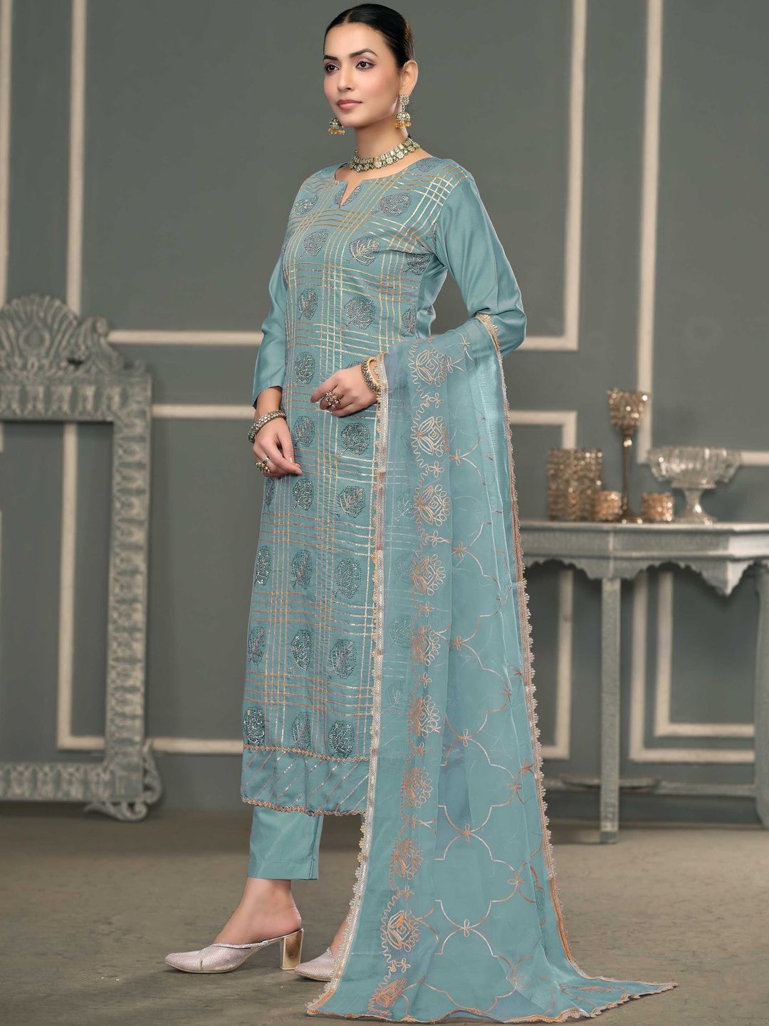 KALINI Embroidered Unstitched Dress Material-picture-21