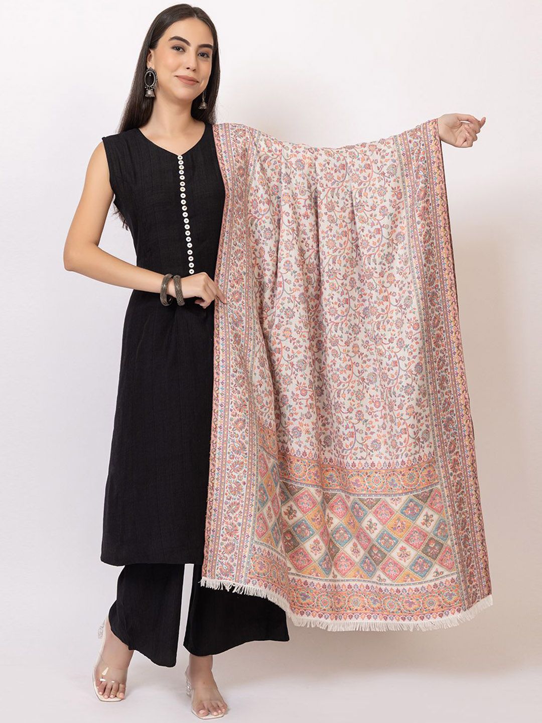 PYRO SPIRIT Women Ethnic Motifs Woven Design Shawl-picture-38