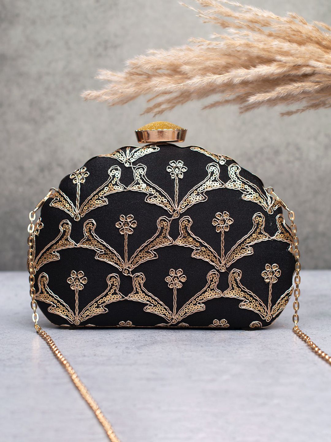 ARTKLIM Women Embellished Half Moon Clutch-picture-19