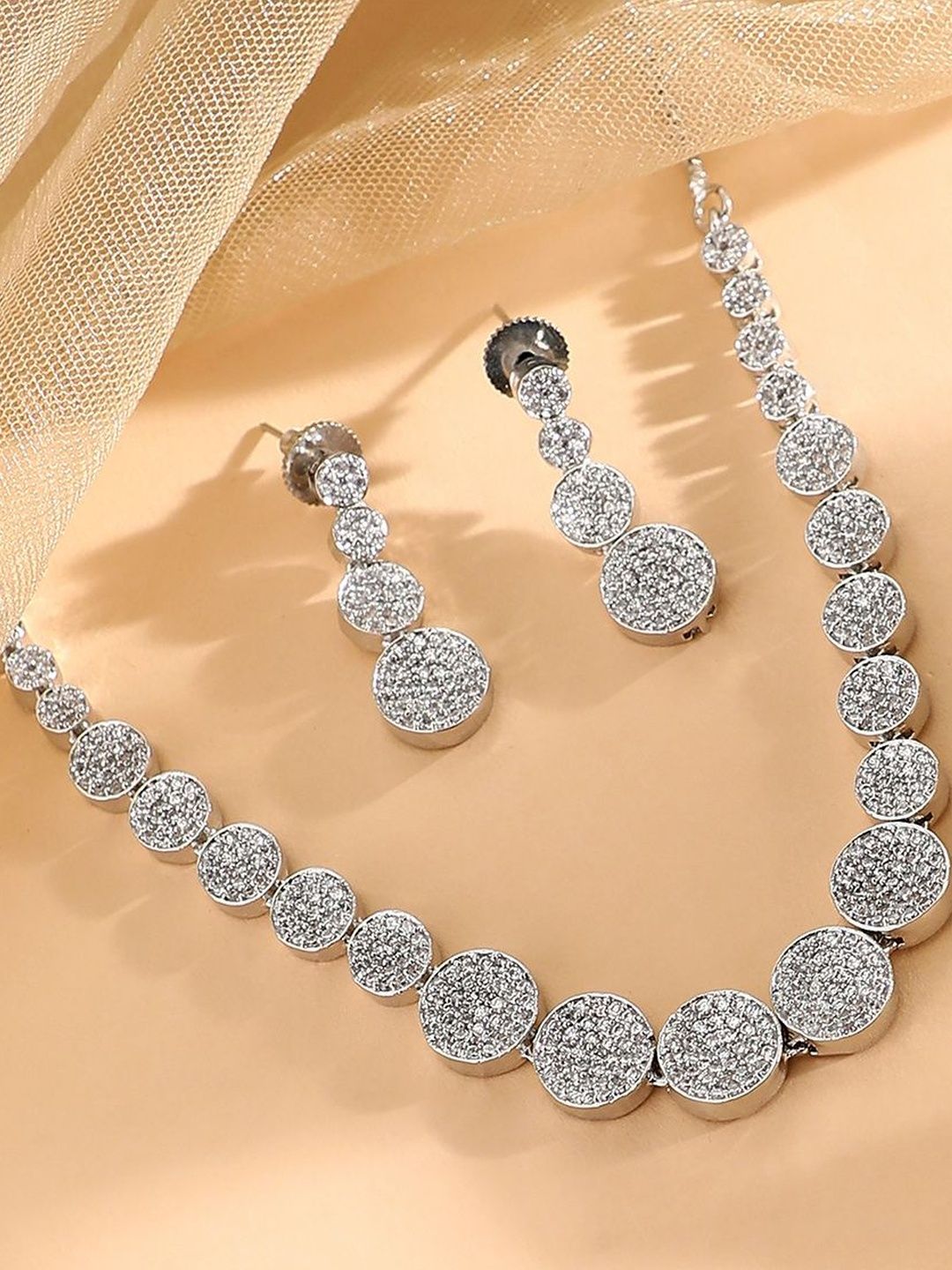 SOHI Silver-Plated American Diamond Studded Jewellery Set-picture-40