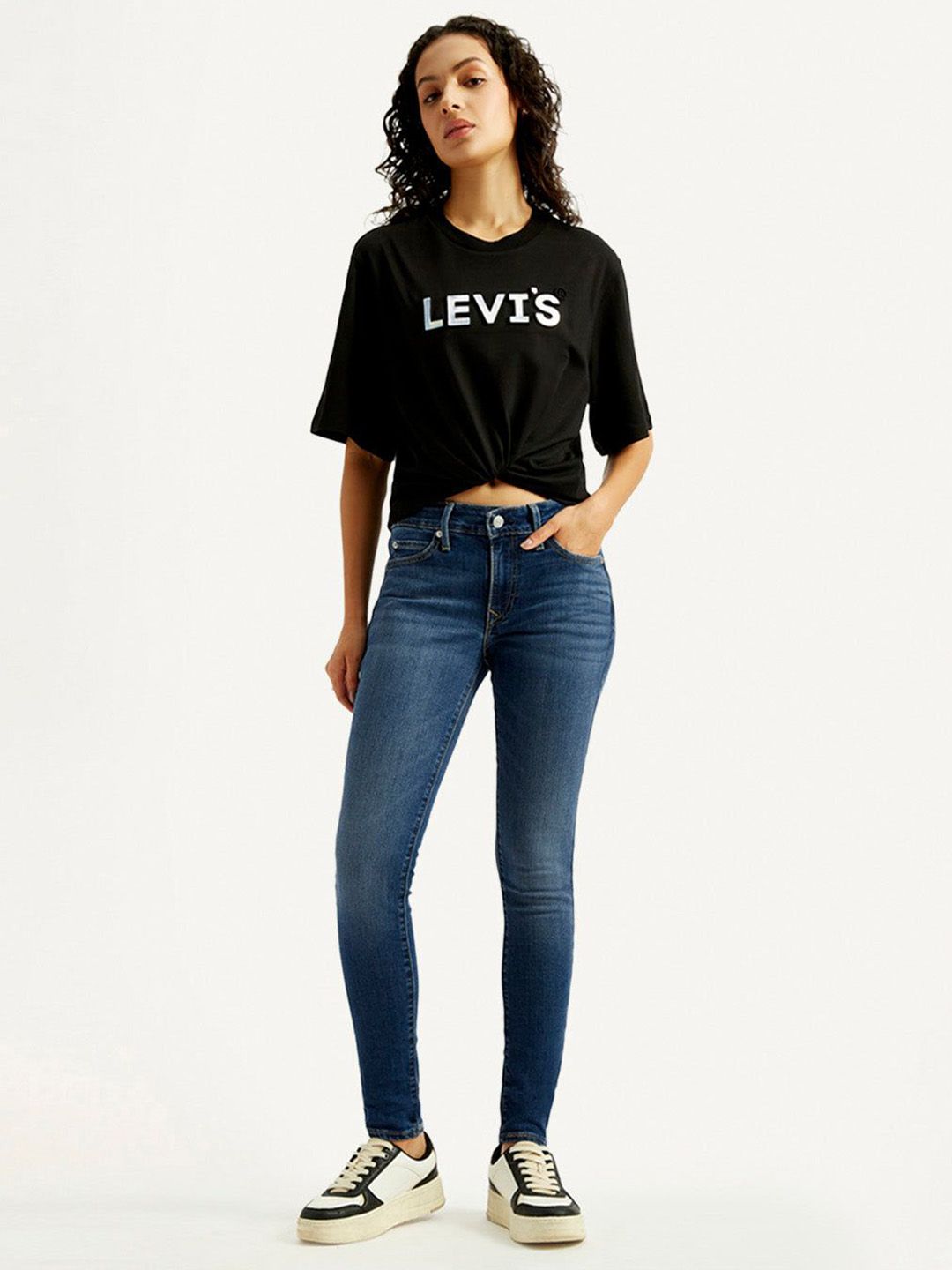 Levis Women Classic Skinny Fit Mid-Rise Light Fade Stretchable Jeans-picture-17