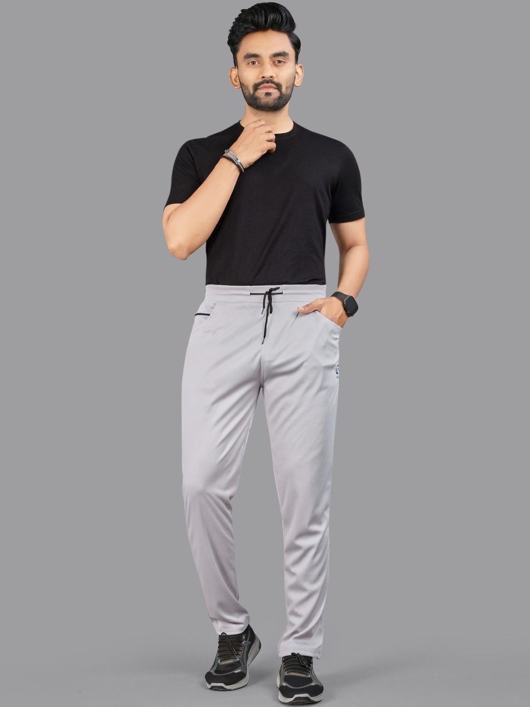 ISUEL FAB Men Grey Lyocell Running Track Pants-picture-38