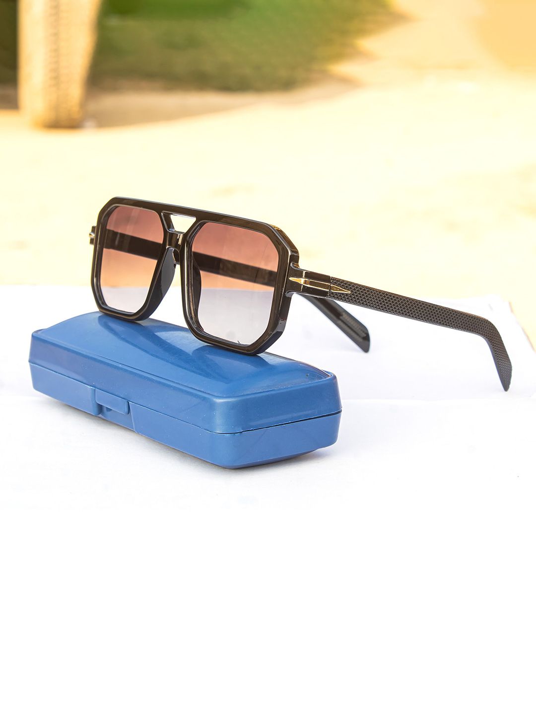 Jiebo Men Black Lens & Black Square Sunglasses with-image-47