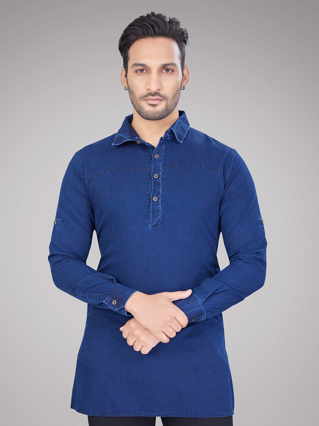 JUGG JUGG JEEYO Men Shirt Collar Kurta-picture-1
