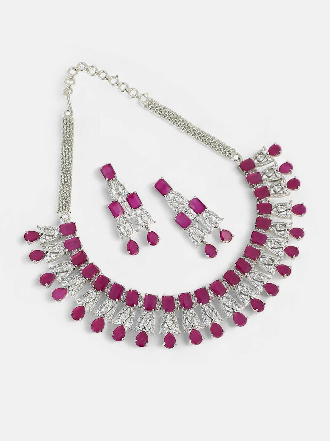 SOHI Silver-Plated Artificial Stones Studded Jewellery Set-picture-38